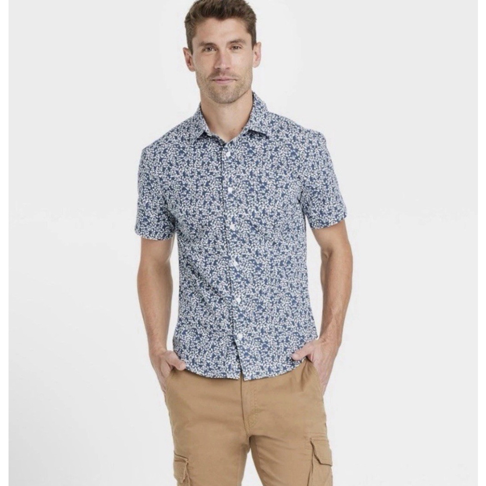 Goodfellow button down shirt short sleeve Size large